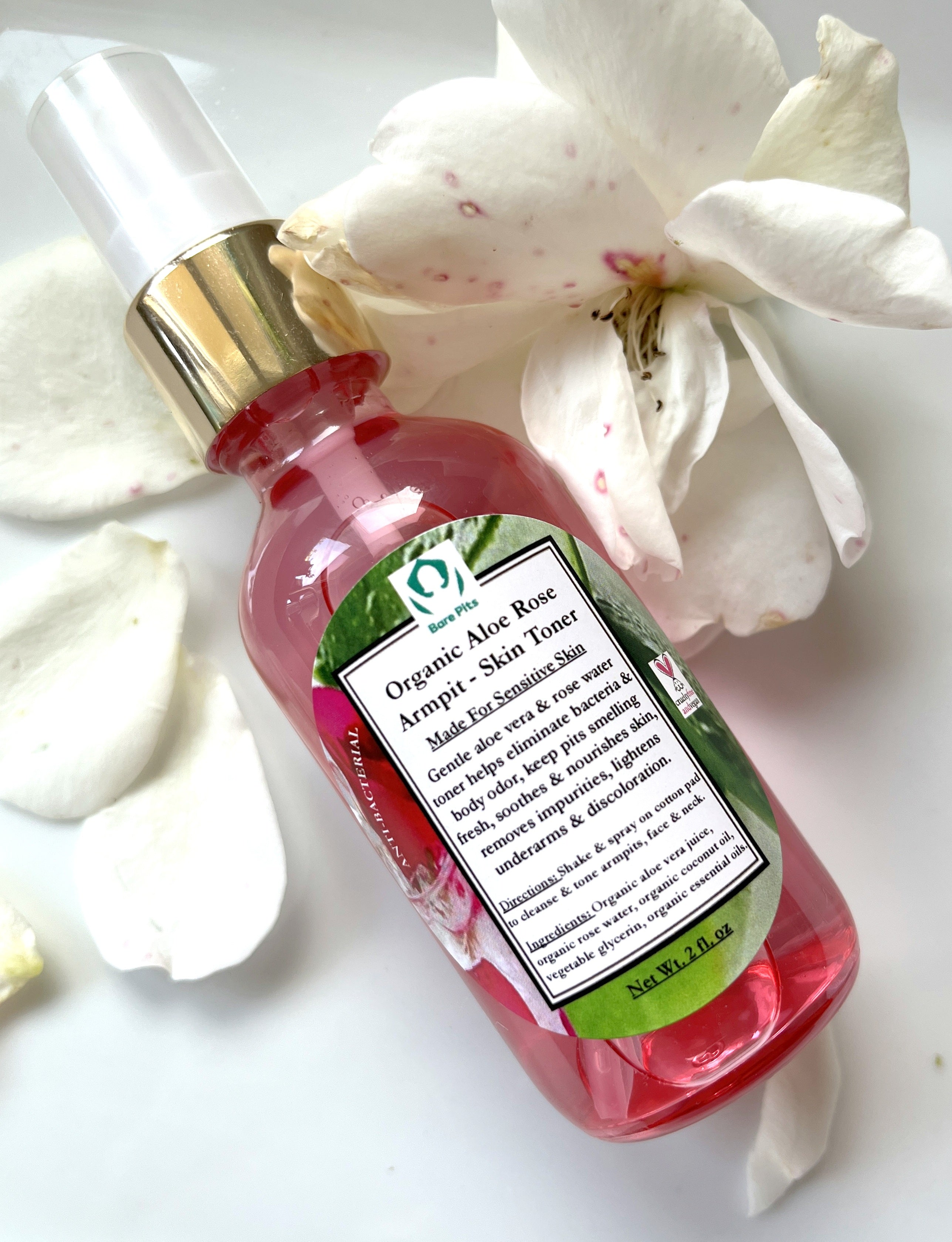Underarm Armpit Alcohol Free Aloe Rose Skin Toner
